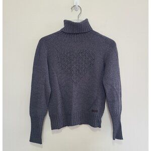 MOSCHINO JEANS Turtleneck Knit Sweater gray wool size 6